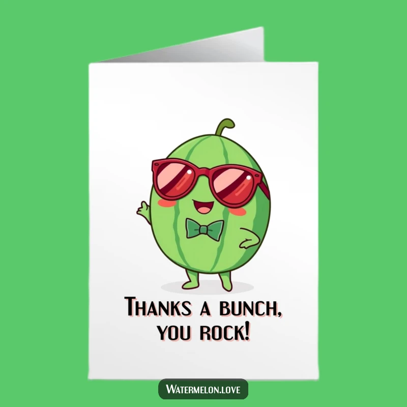 Cool Free Printable Thank You Card: Dapper Watermelon Gratitude Downloadable