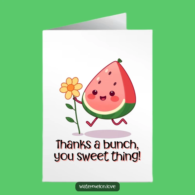 Free Printable Thank You Card: Kawaii Watermelon Skipping, a Grateful Gift
