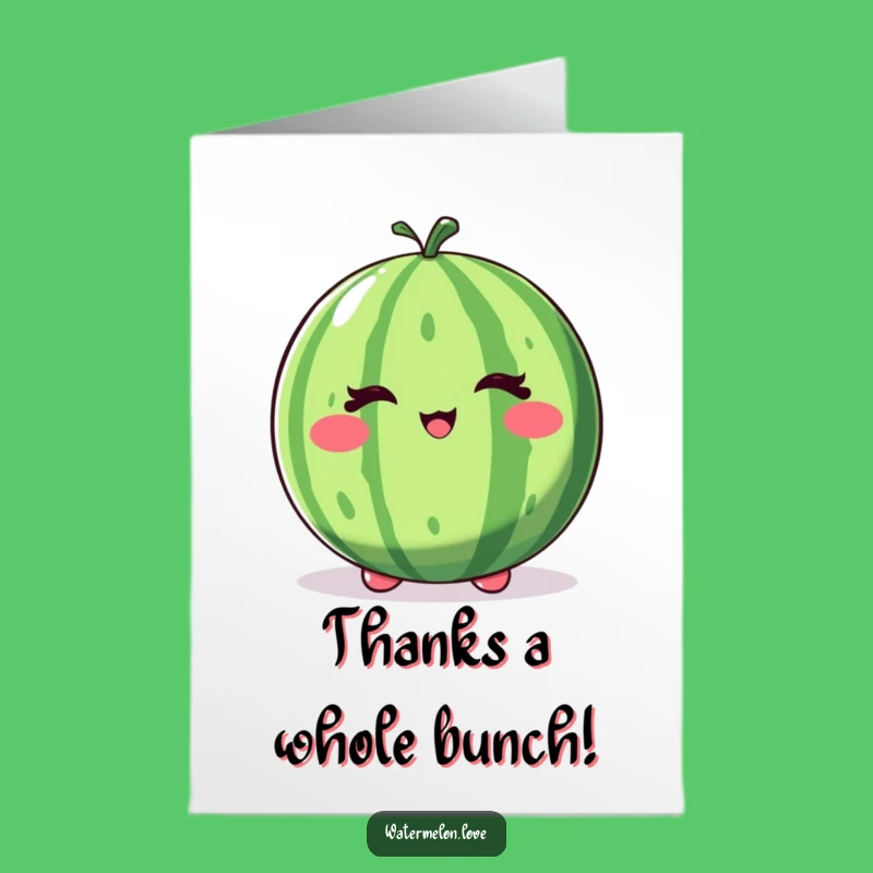Free Printable Thank You Card: Winking Watermelon Gratitude Funny Downloadable Gift