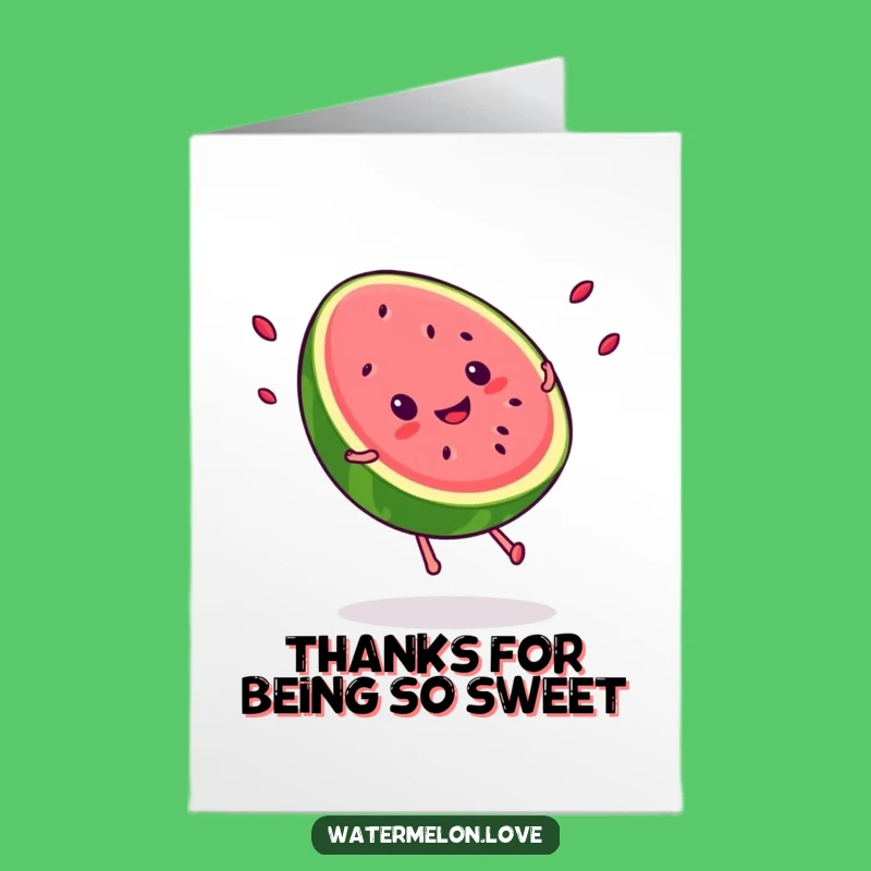Free Printable Thank You Card: Watermelon Cartwheel Gratitude Blast