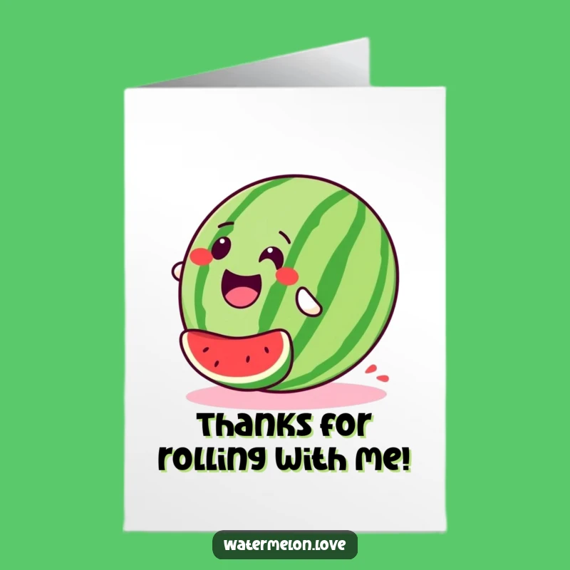 Free Printable Thank You Card: Watermelon Roll for a Cheerful, Downloadable Gift