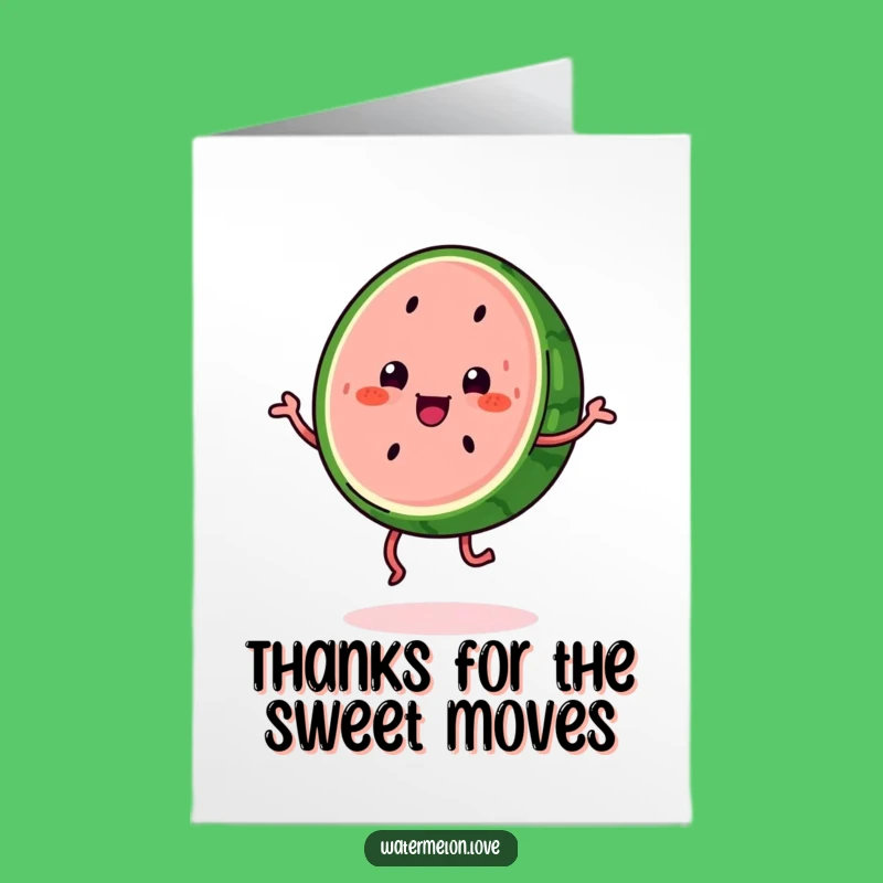 Free Printable Thank You Card: Watermelon's Joyful Dance - Sweet Downloadable Gift