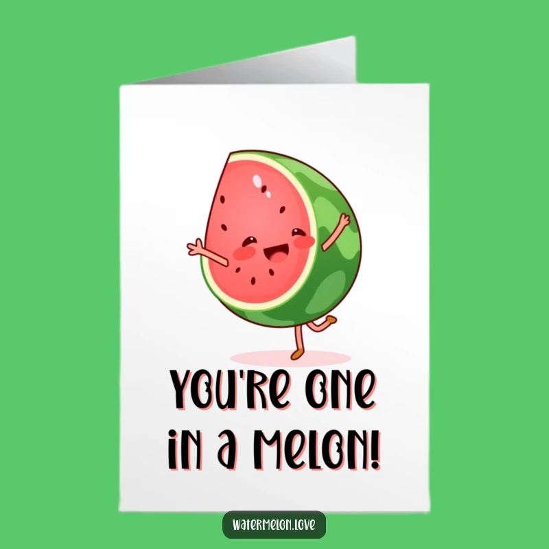 Free Printable Thank You Card: Energetic Watermelon Cartwheel Funny Downloadable Gift