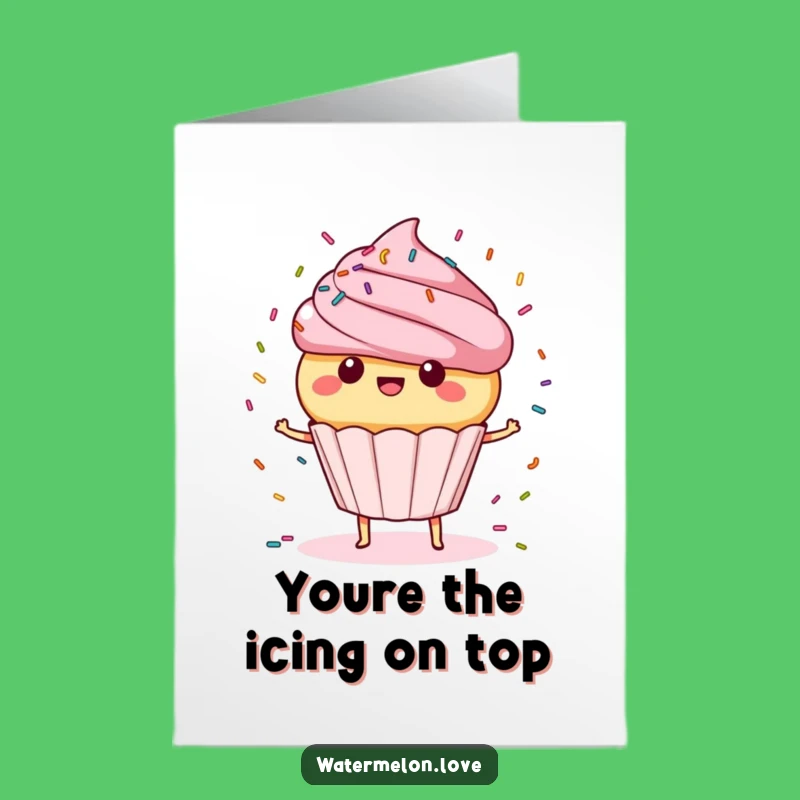 Free Printable Thank You Card: Spinning Cupcake, Funny Downloadable Gift of Sweetness
