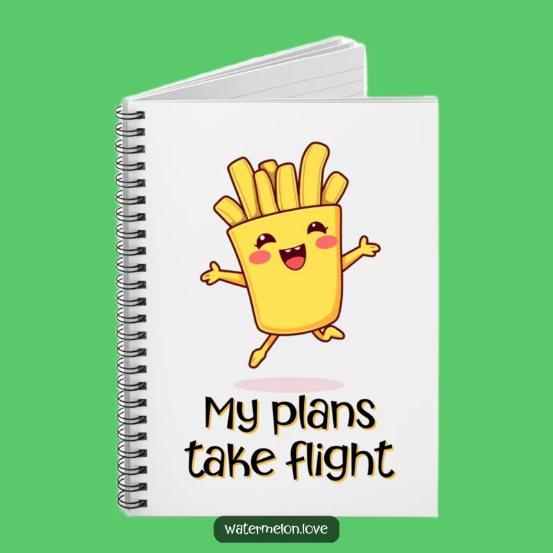 Funny French Fry Jump Notebook - Jot Down Delicious Ideas!