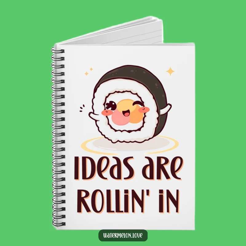 Funny Kawaii Sushi Roll Wink Notebook: Jot Down Ideas with a Smile