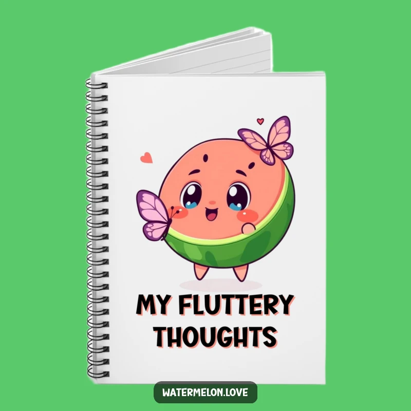 Funny Kawaii Watermelon Butterfly Chase Notebook: Excited Notes, Ideal Gift
