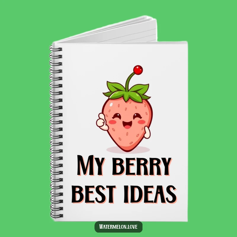 Funny Happy Strawberry Notebook - Jot Down Sweet Ideas with a Smile!
