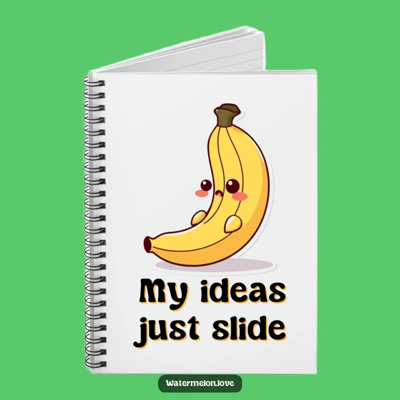 Funny Banana Peel Slipping Notebook - Jot Down Ideas with a Laugh!