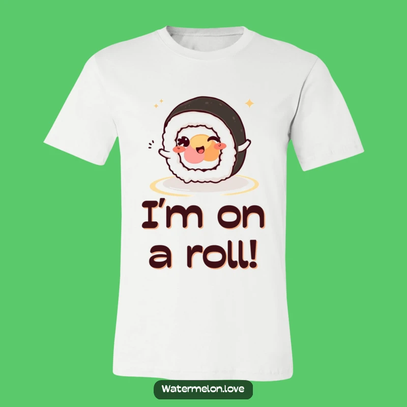 Funny Kawaii Sushi Roll Wink T-Shirt: Show Your Playful Side