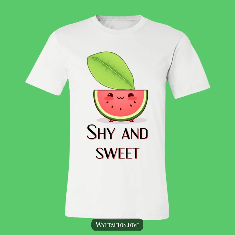 Funny Kawaii Watermelon Slice T-Shirt: Cute Peeking Fruit Tee Gift