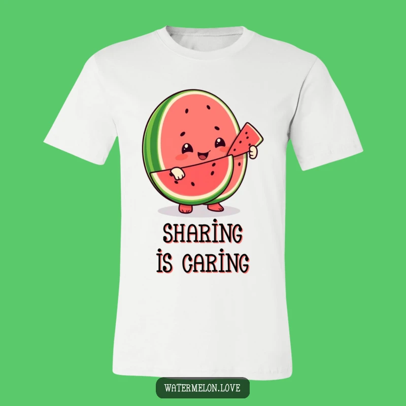 Funny Sharing Watermelon T-Shirt: Hilarious Fruit Character for Kind Connections