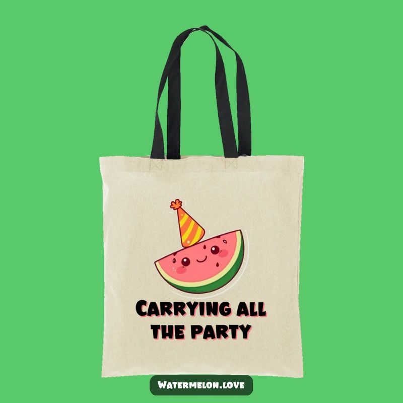 Funny Kawaii Watermelon Tote Bag: Party Pal, Great Funny Gift