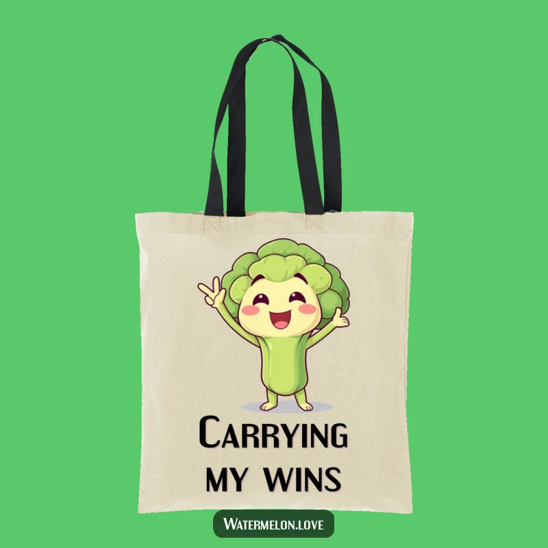 Funny Victory Broccoli Tote Bag: Healthy Champ Accessory, Chic Hilarious Gift!