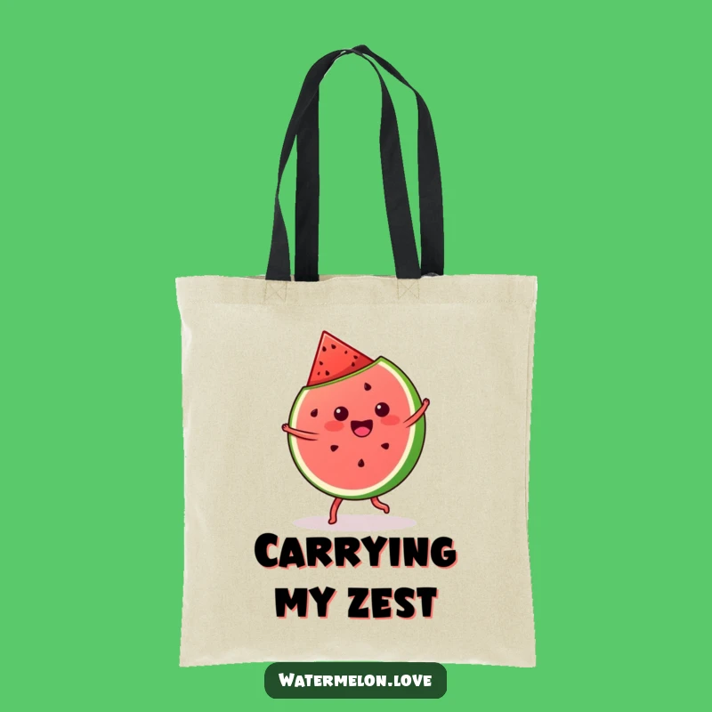 Funny Kawaii Watermelon Cartwheel Tote: Fruity Fun Bag, Perfect Gift