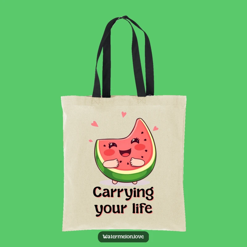 Funny Kawaii Watermelon Hug Tote Bag - Carry Your Essentials with a Smile!
