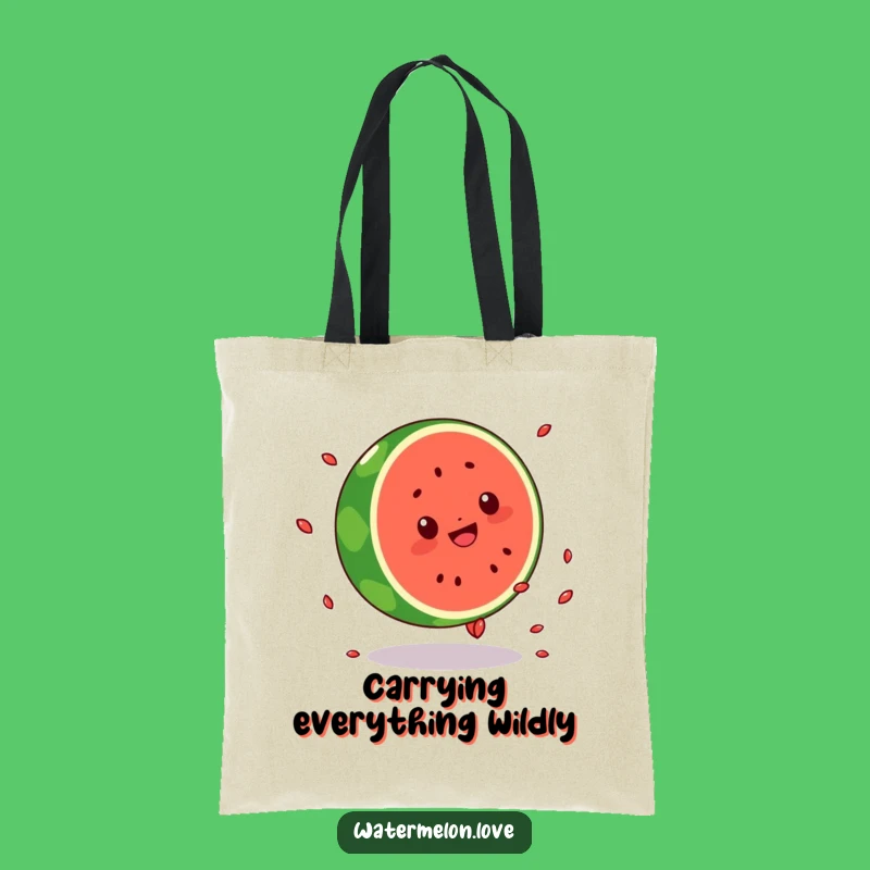 Funny Kawaii Watermelon Cartwheel Tote Bag: Carry Your Laughs Everywhere