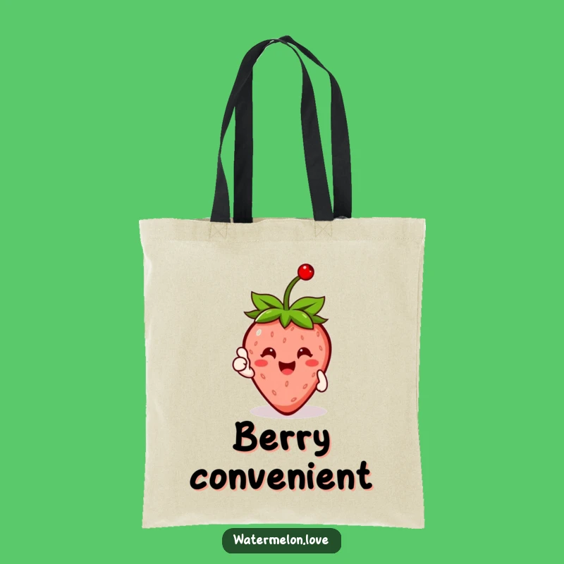 Funny Strawberry Thumbs Up Tote Bag - Carry Your Good Mood Everywhere!